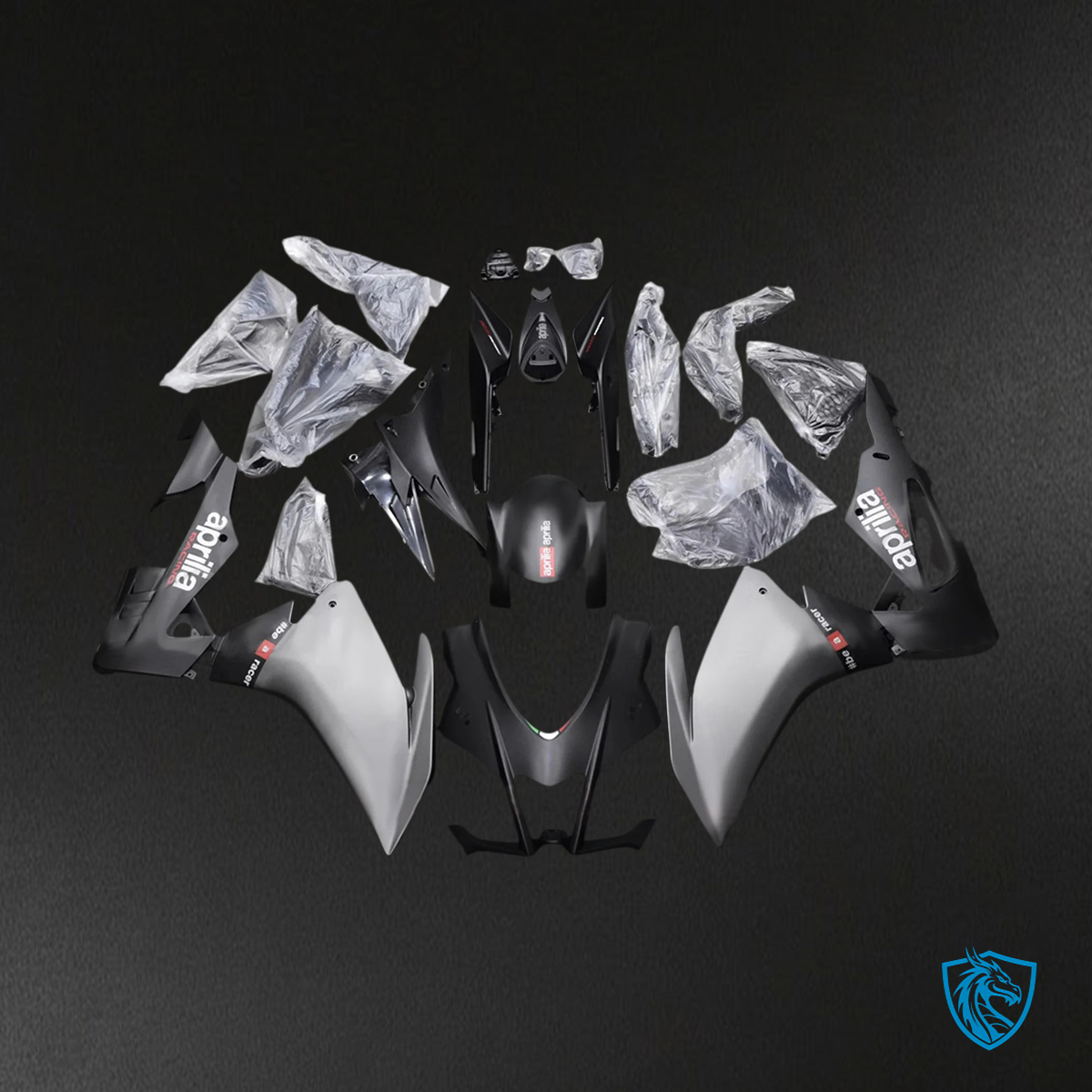 Aprilia RSV4 1000 (2016-2020) Fairing Kit - Gray & Black - ABS Bodywork