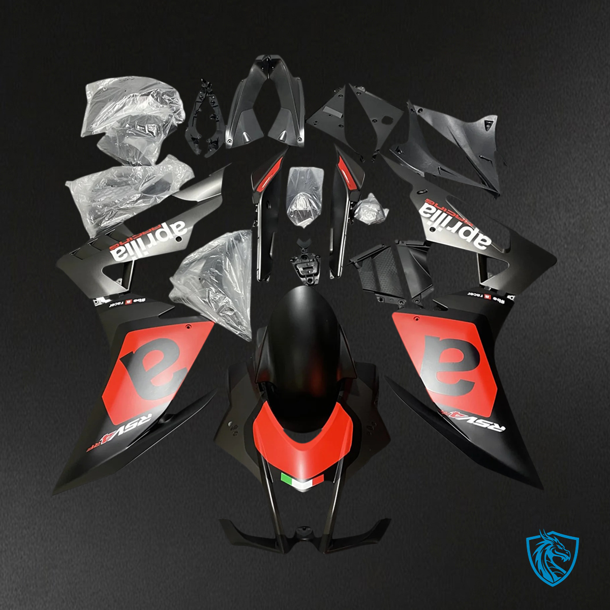 Aprilia RSV4 1000 (2016-2020) Fairing Kit - Red & Black Style 2 - ABS Bodywork