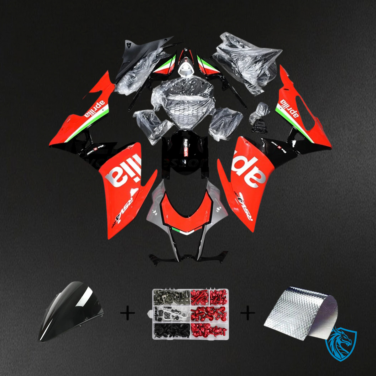 Aprilia RSV4 1000 (2016-2020) Fairing Kit - Red & Green Style 11 - ABS Bodywork
