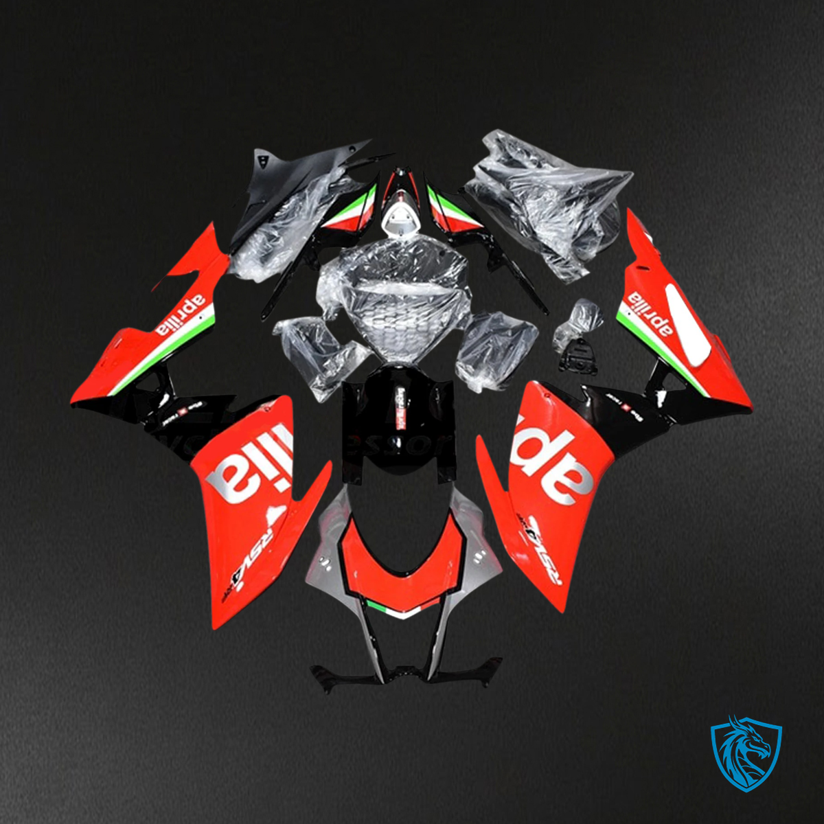 Aprilia RSV4 1000 (2016-2020) Fairing Kit - Red & Green Style 11 - ABS Bodywork