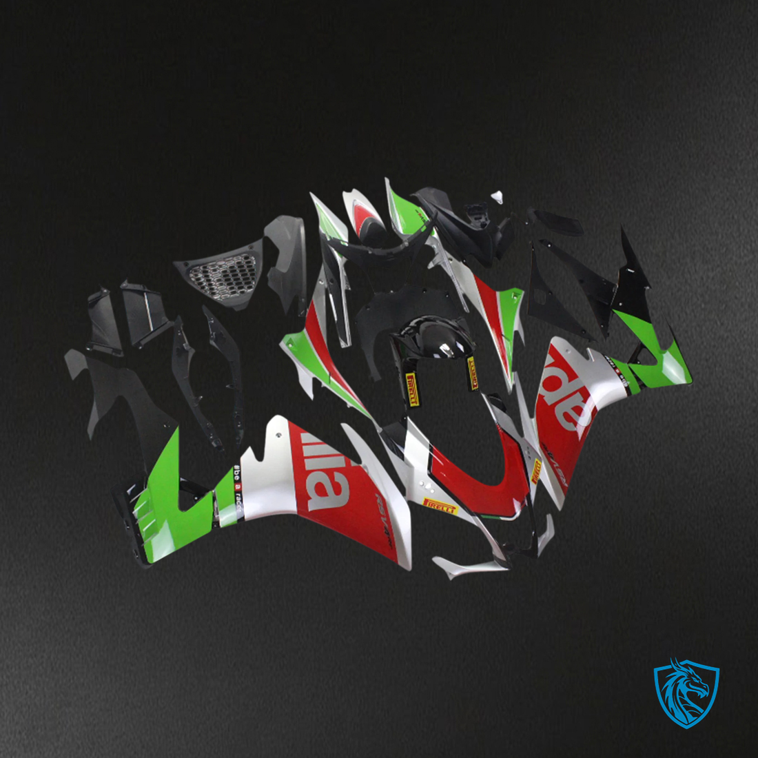 Aprilia RSV4 1000 (2016-2020) Fairing Kit - Red & Green Style 1 - ABS Bodywork