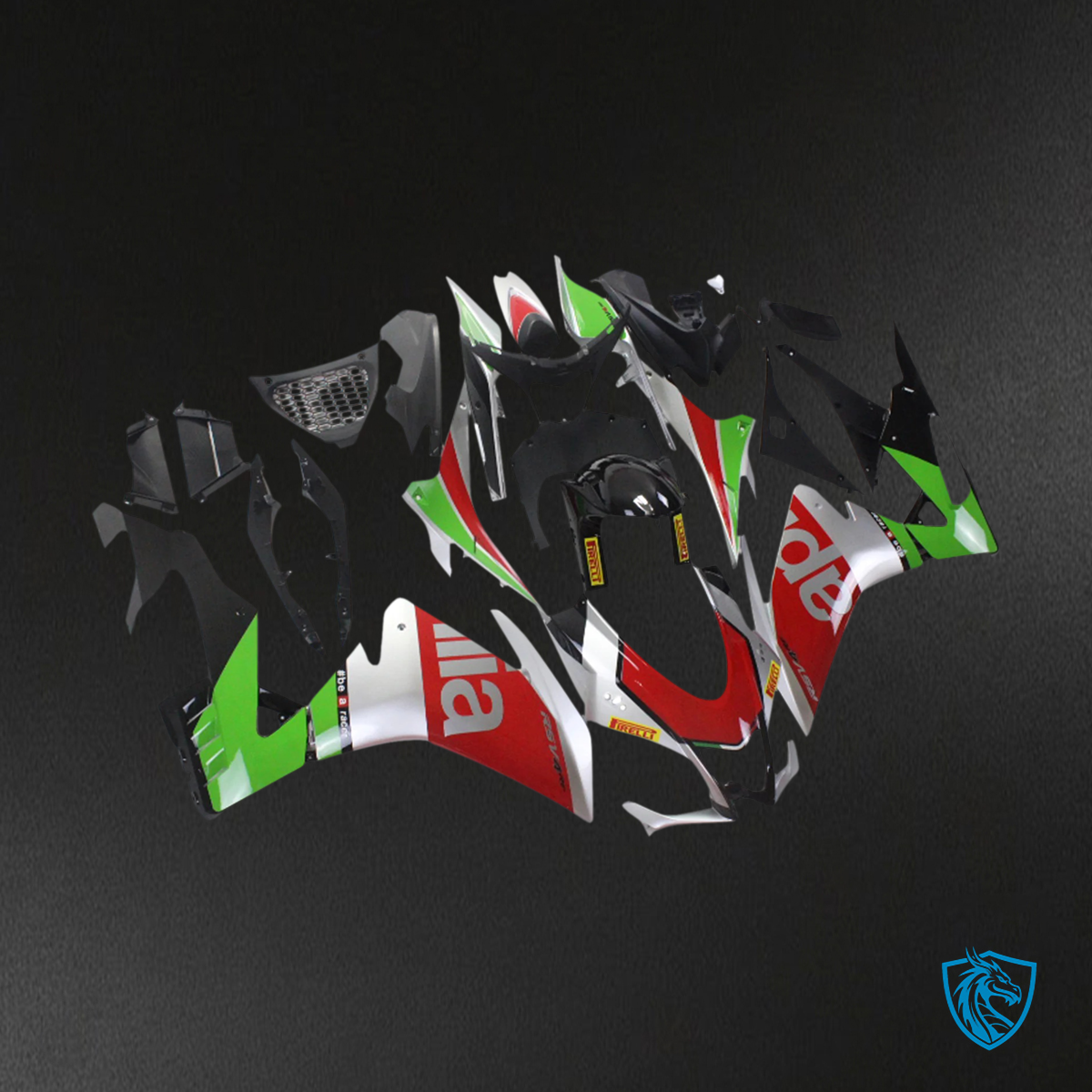 Aprilia RSV4 1000 (2016-2020) Fairing Kit - Red & Green Style 1 - ABS Bodywork