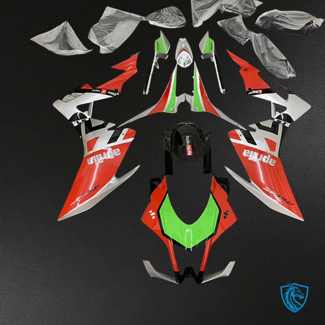 Aprilia RSV4 1000 (2016-2020) Fairing Kit - Red & Green Style 6 - ABS Bodywork