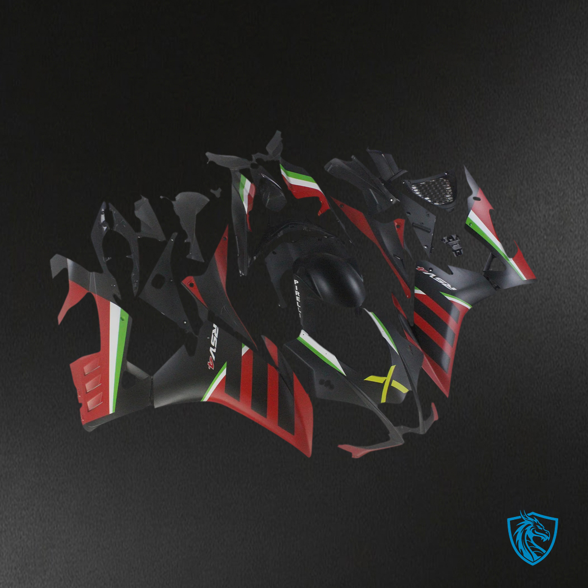 Aprilia RSV4 1000 (2016-2020) Fairing Kit - Red & Green Style 8 - ABS Bodywork
