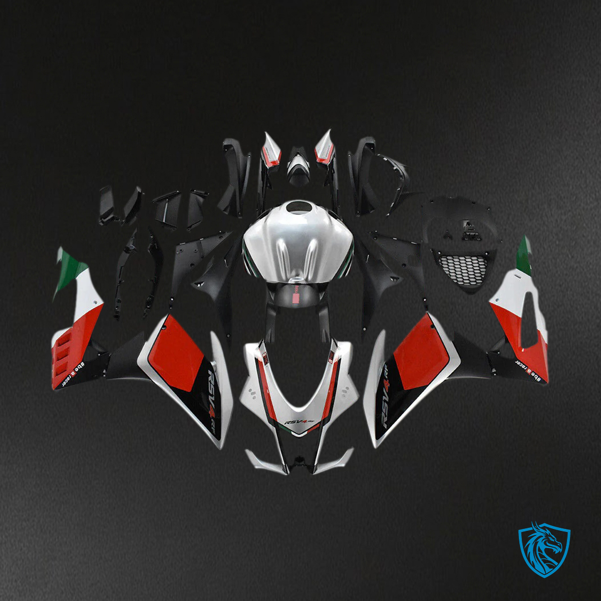 Aprilia RSV4 1000 (2016-2020) Fairing Kit - Red & Sliver - ABS Bodywork
