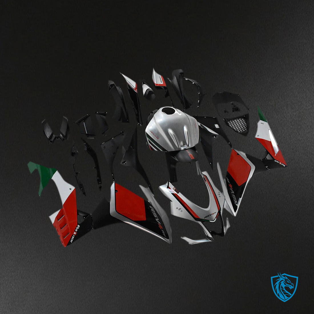Aprilia RSV4 1000 (2016-2020) Fairing Kit - Red & Sliver - ABS Bodywork