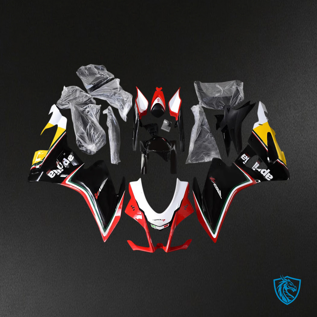 Aprilia RSV4 1000 (2016-2020) Fairing Kit - White, Red, Black & Yellow - ABS Bodywork