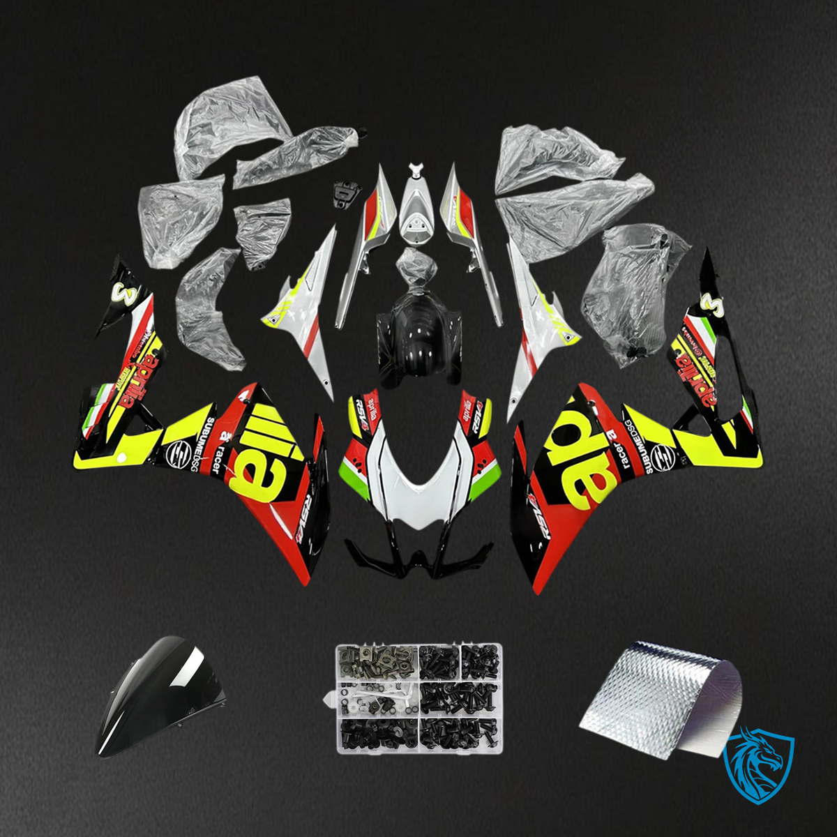 Aprilia RSV4 1000 (2016-2020) Fairing Kit - Yellow, Black & Red - ABS Bodywork