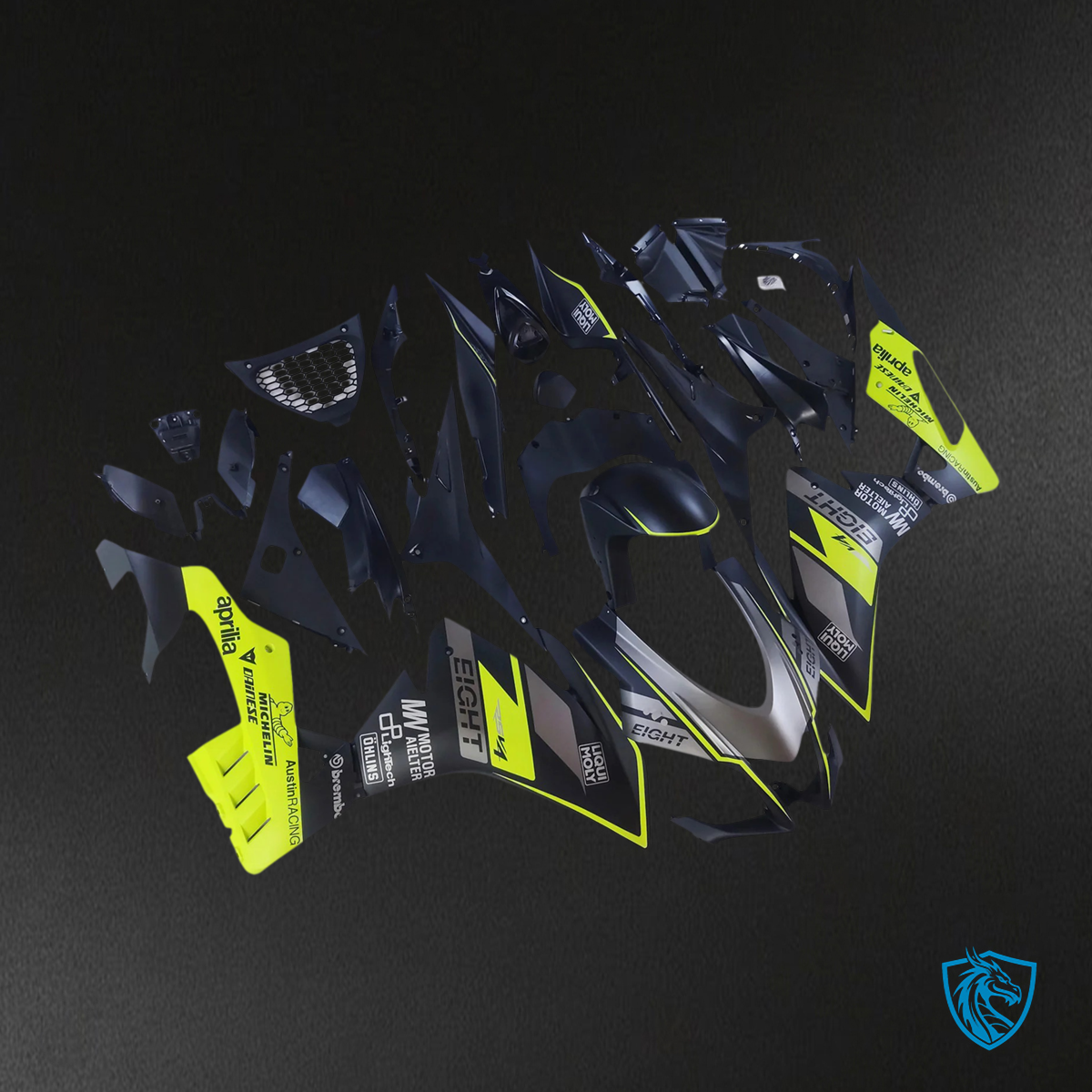 Aprilia RSV4 1000 (2016-2020) Fairing Kit - Yellow & Black - ABS Bodywork