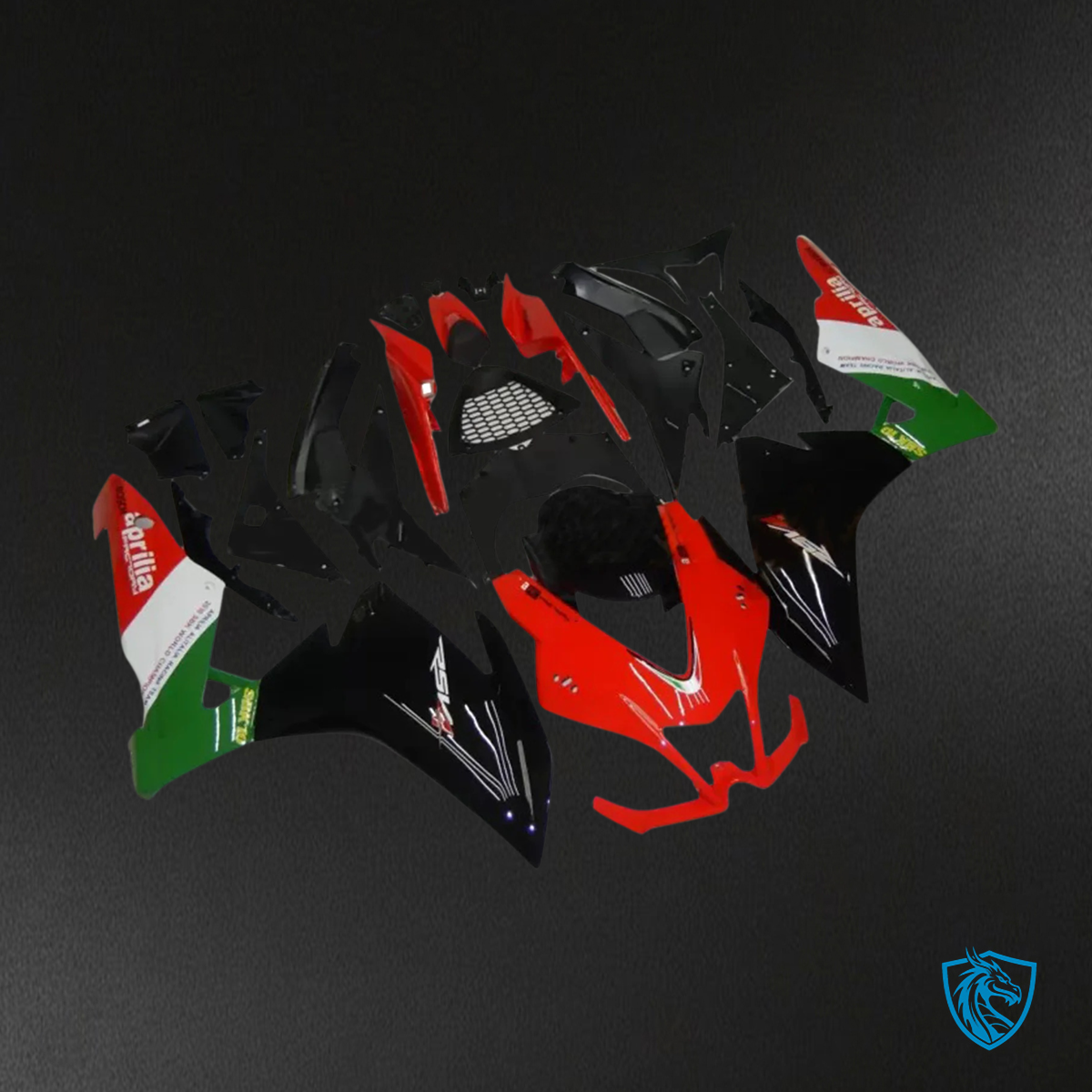 Aprilia RSV4 1000 (2009-2015) Fairing Kit - Red & Green Style 1 - ABS Bodywork
