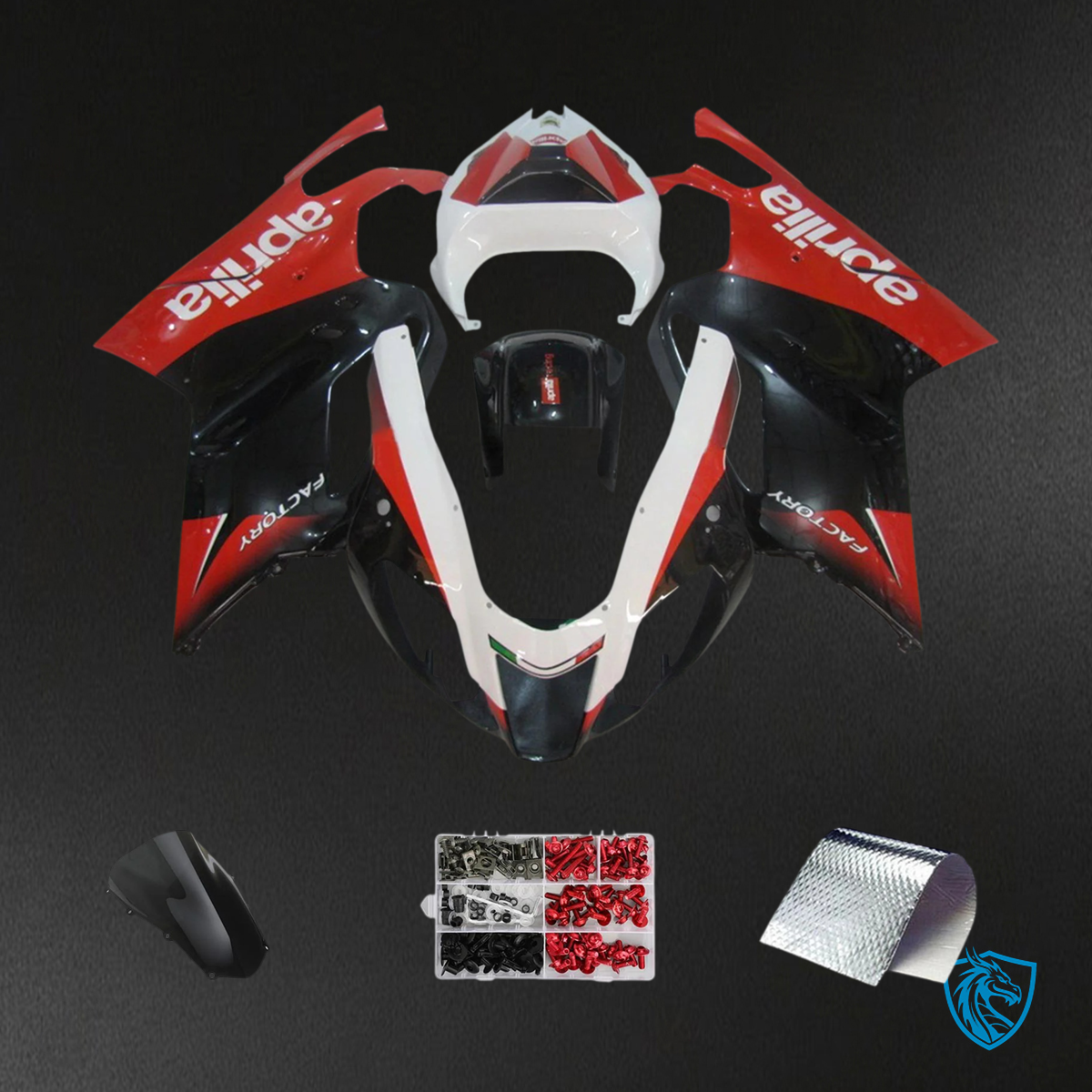 Aprilia RSV 1000 (2003-2006) Fairing Kit - Red & Black - ABS Bodywork