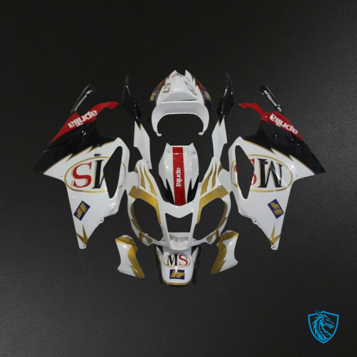 Aprilia RSV 1000 (2003-2006) Fairing Kit - White & Gold - ABS Bodywork