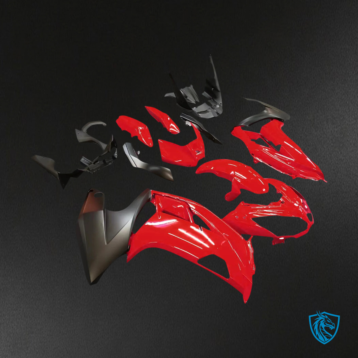 Kawasaki ER6F Ninja 650 (2012-2016) Black and Red -  Fairing Kit