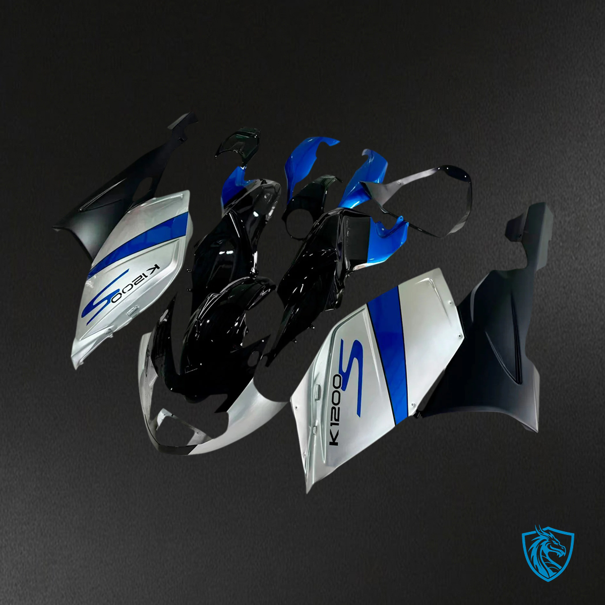 BMW K1200S (2005-2010) Fairing Set - Sliver and Blue - ABS Bodywork