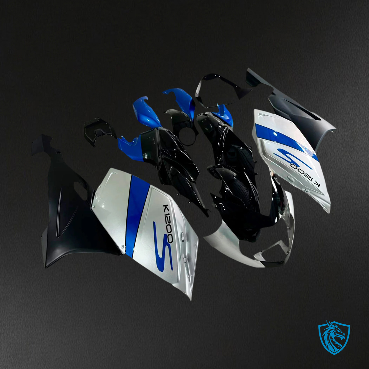 BMW K1200S (2005-2010) Fairing Set - Sliver and Blue - ABS Bodywork