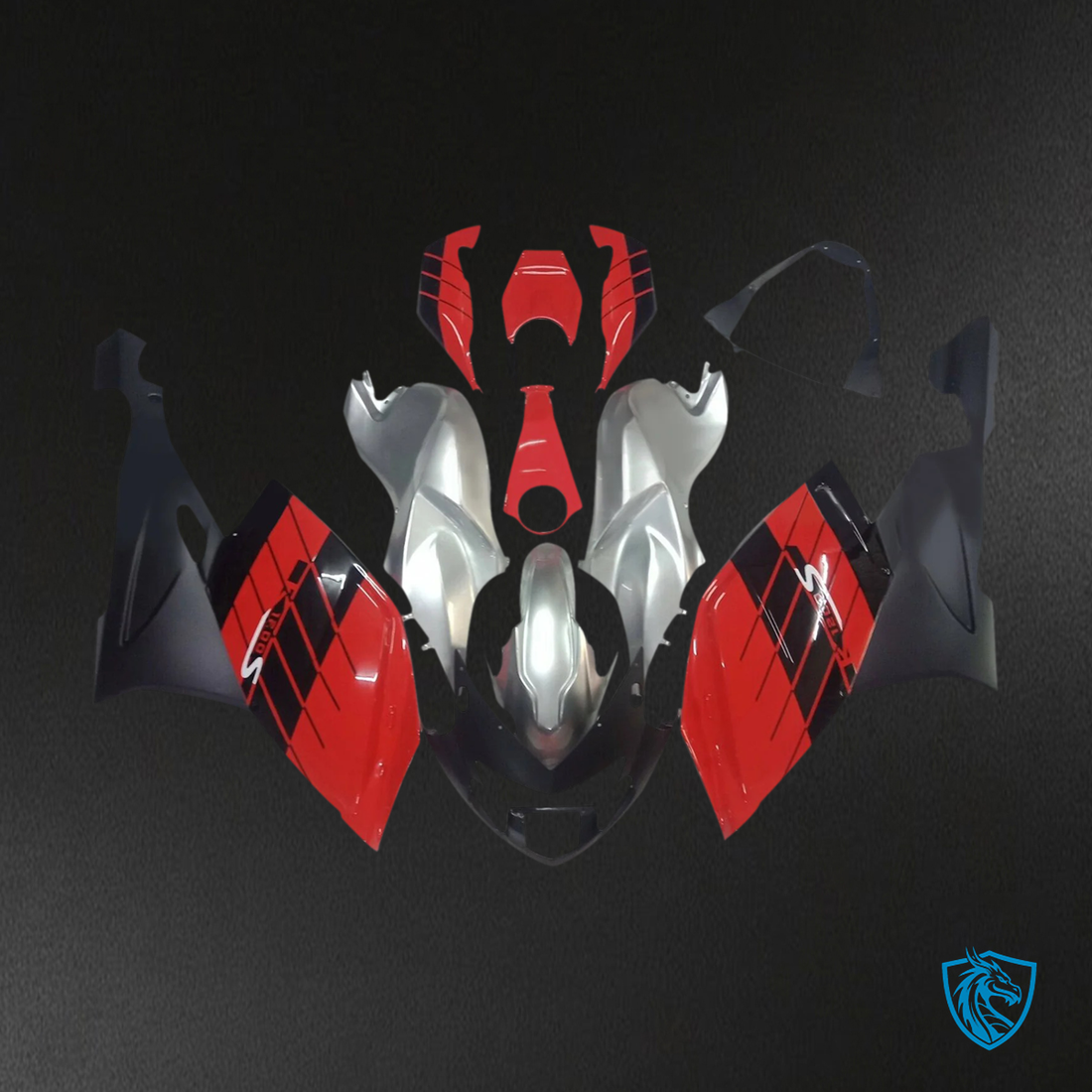 BMW K1200S (2005–2010) Fairing Set - Red and Black - ABS Bodywork