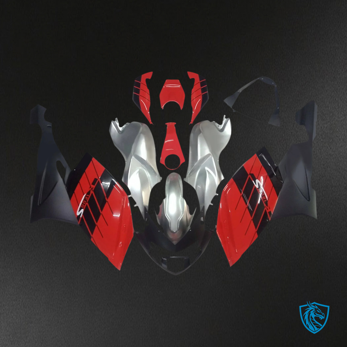 BMW K1200S (2005–2010) Fairing Set - Red and Black - ABS Bodywork