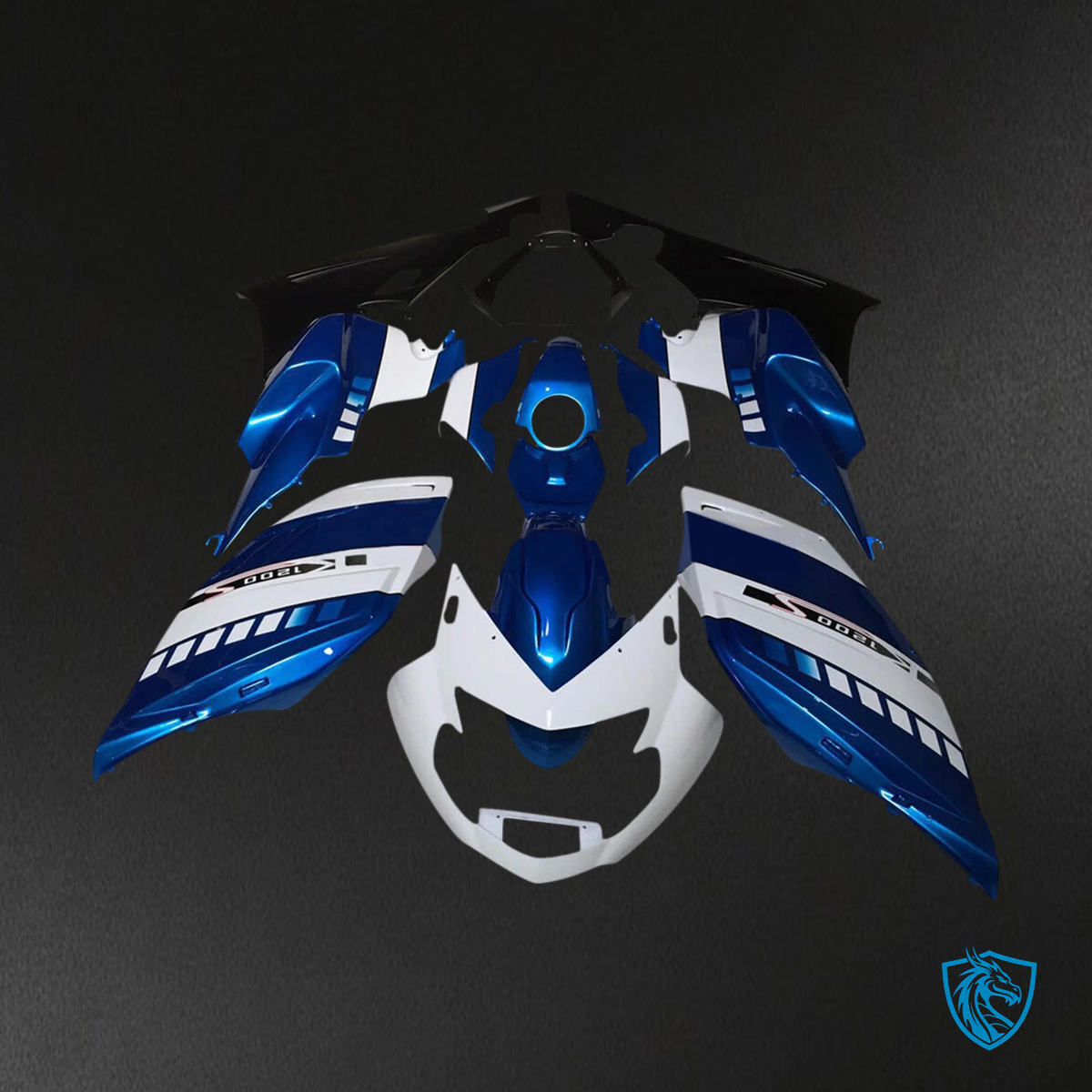 BMW K1200S (2005–2010) Fairing Set - White and Blue - ABS Bodywork