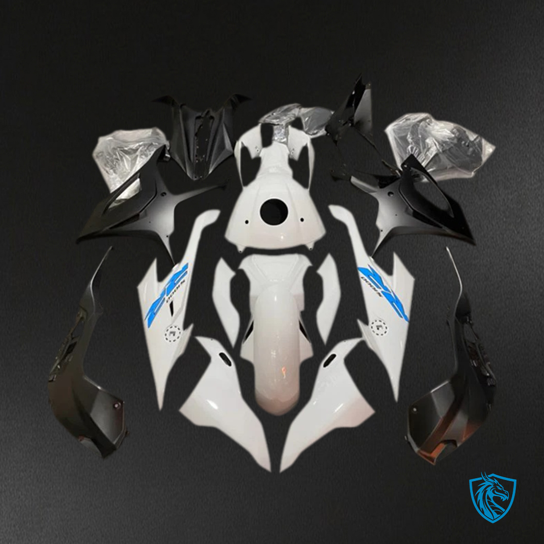 BMW M1000RR S1000RR (2019-2022) Fairing Kit - White and Black - ABS Bodywork