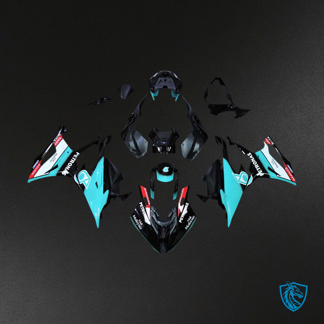 BMW M1000RR S1000RR (2019-2022) Fairing Kit - Black Cyan Racing -  ABS Bodywork