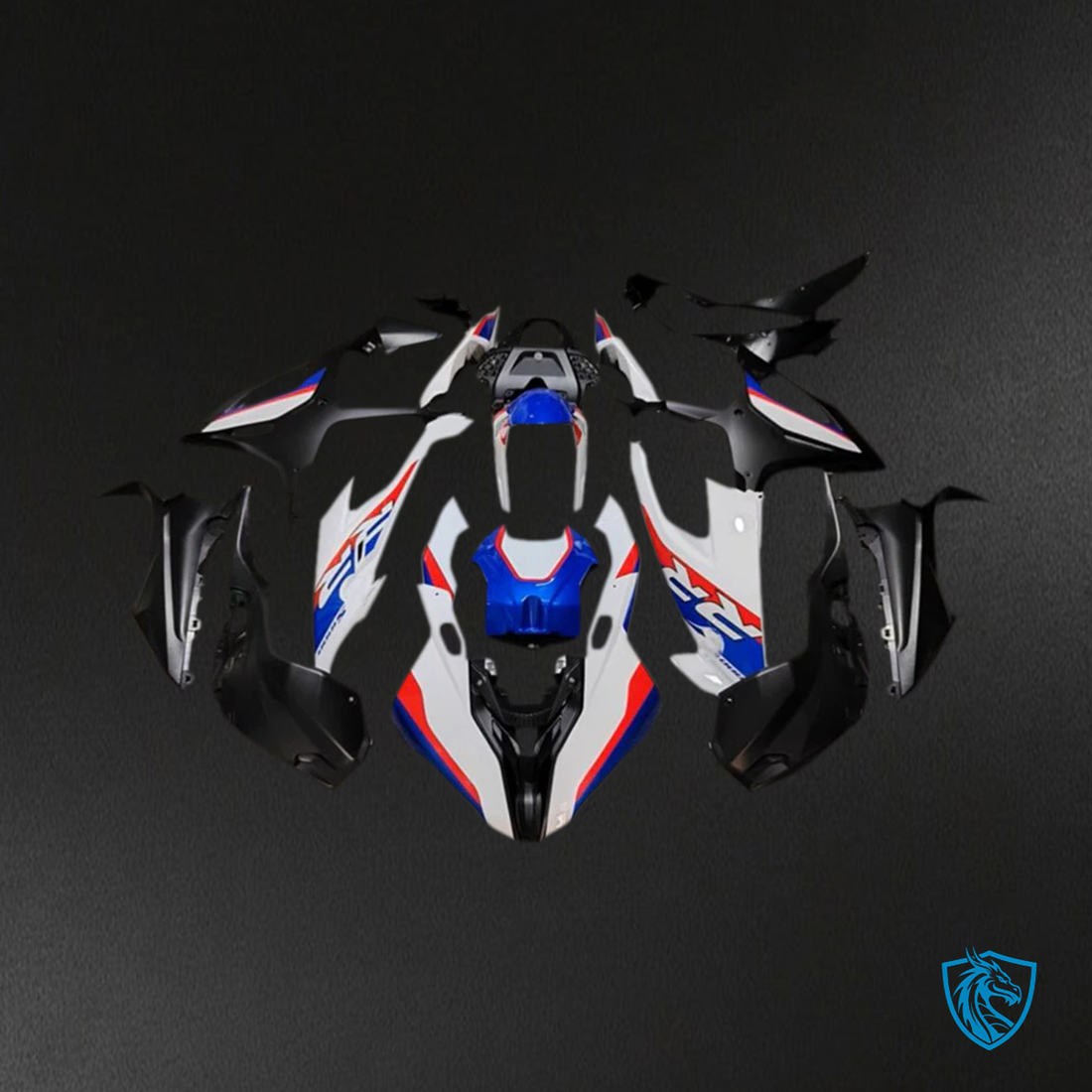 BMW M1000RR S1000RR (2019-2022) Fairing Kit - White Black & Blue -  ABS Bodywork