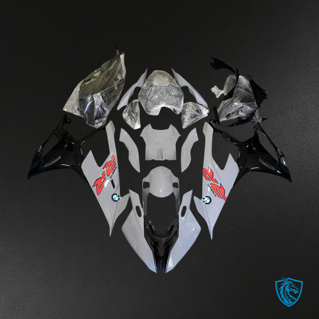 BMW M1000RR S1000RR (2019-2022) Fairing Kit - White Black and Red logos - ABS Bodywork