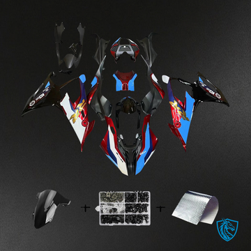 BMW M1000RR S1000RR (2019-2022) Fairing Kit - Black Red and Blue - ABS Bodywork