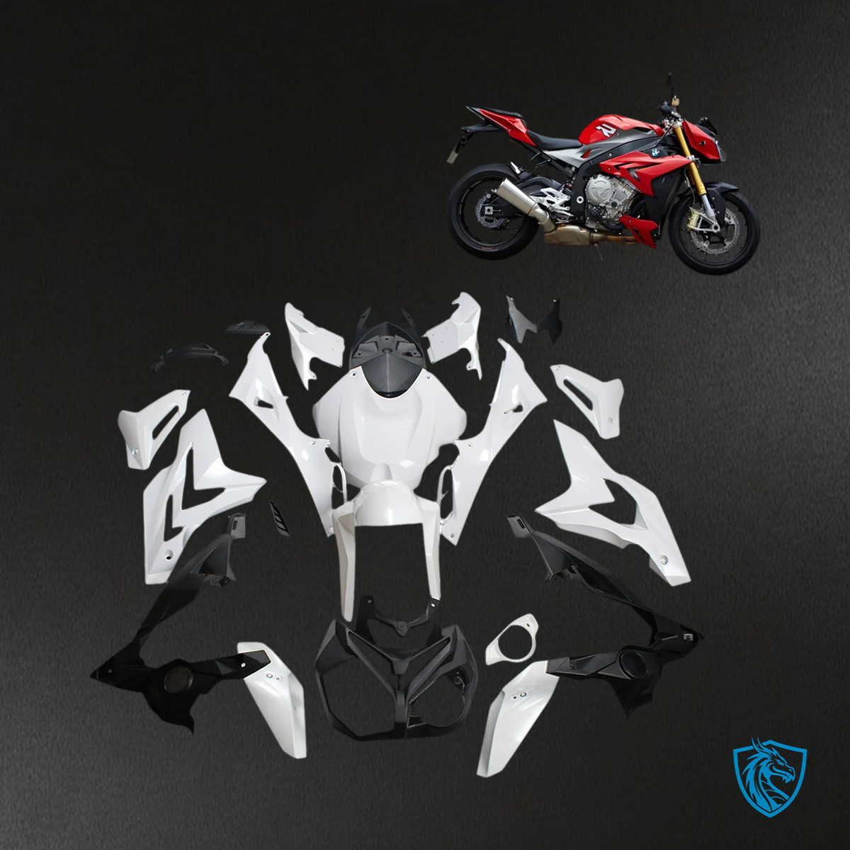 BMW S1000R (2014-2017) Fairing Kit - Black and Red - ABS Bodywork