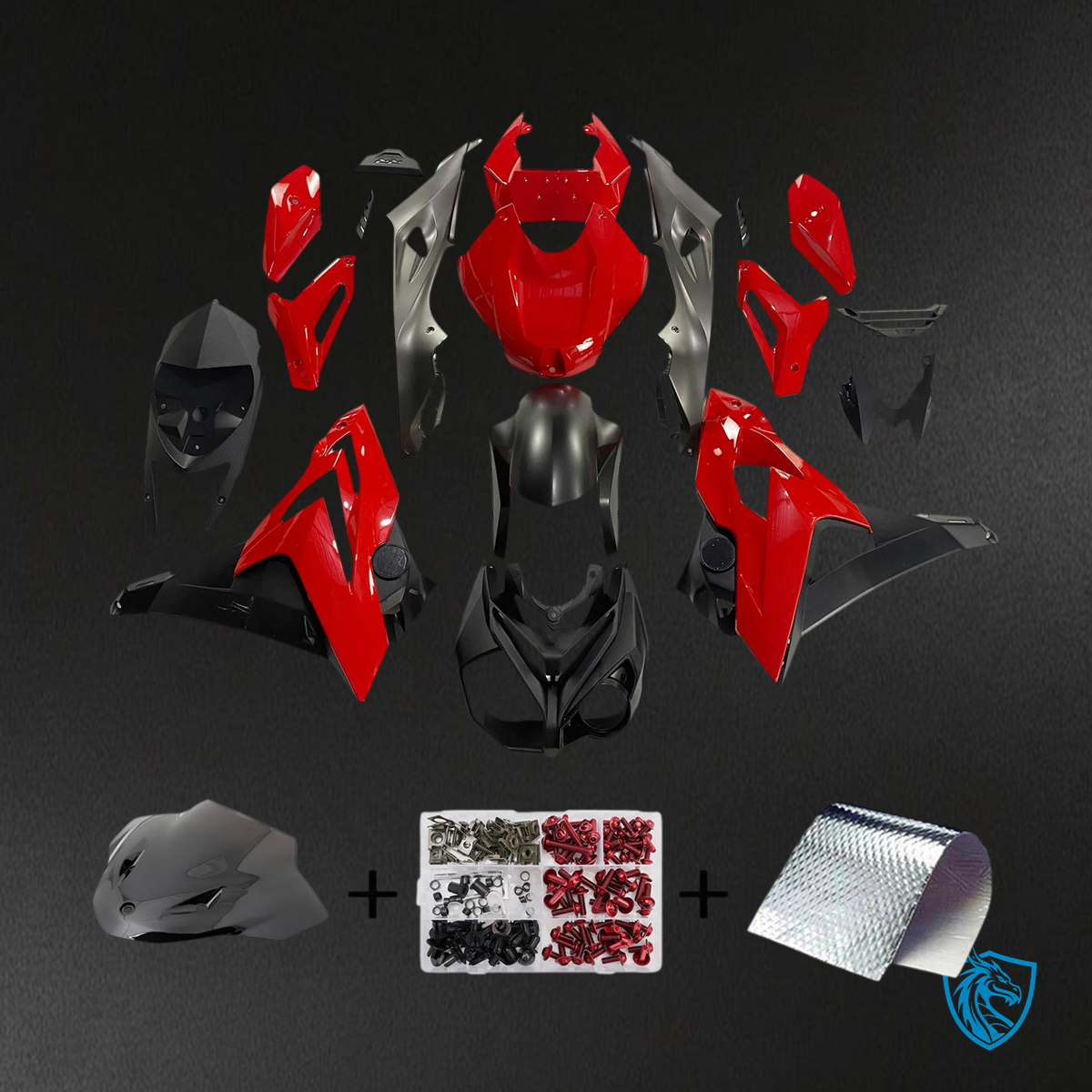 BMW S1000R (2014-2017) Fairing Kit - Black and Red - ABS Bodywork