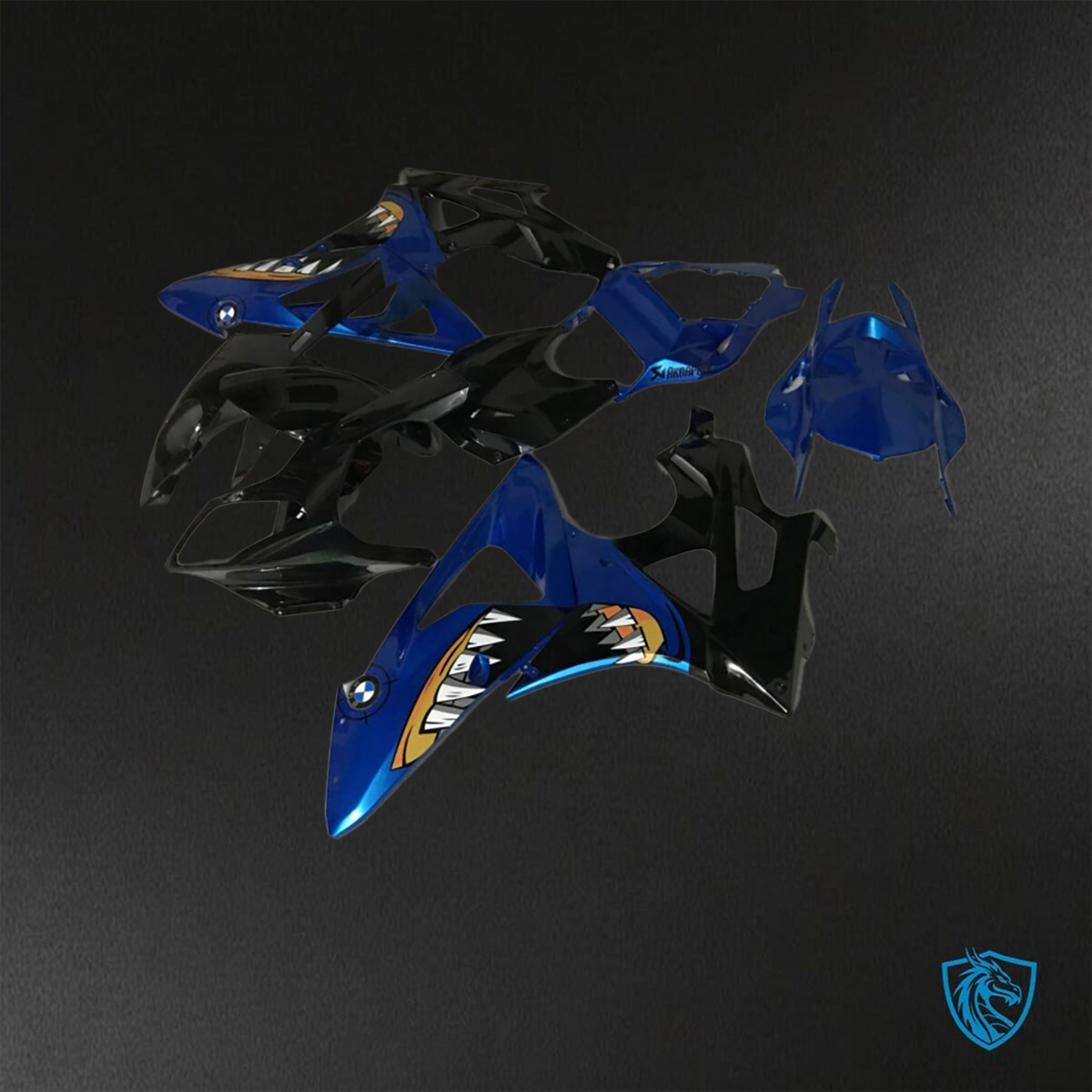 BMW S1000RR (2009-2014) Black & Blue Shark - Replacement Motorcycle Fairings Kit
