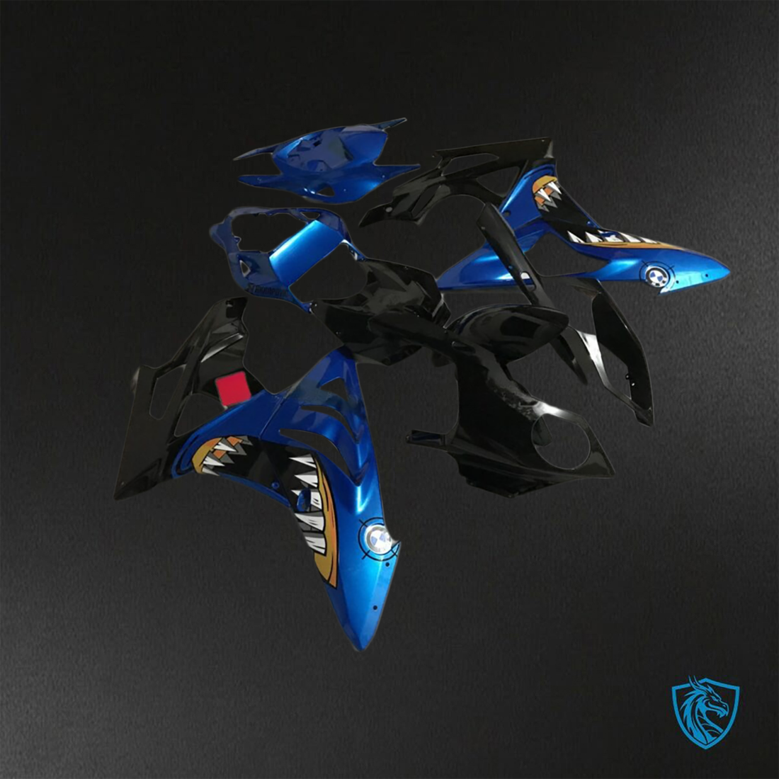 BMW S1000RR (2009-2014) Black & Blue Shark - Replacement Motorcycle Fairings Kit