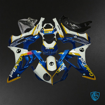 BMW S1000RR (2009-2014) White & Blue Gold Bet  - Custom ABS Fairing Kit
