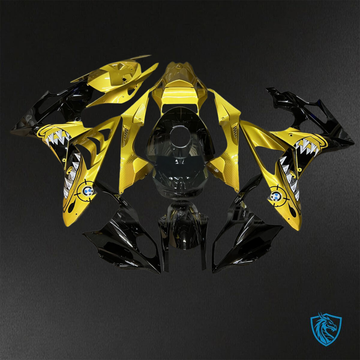 BMW S1000RR (2009-2014) Gloss Black & Gold Shark - Custom ABS Fairing Kit