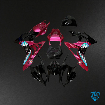 BMW S1000RR (2009-2014) Gloss Black & Pink Shark ABS Bodywork - Fairings Kit