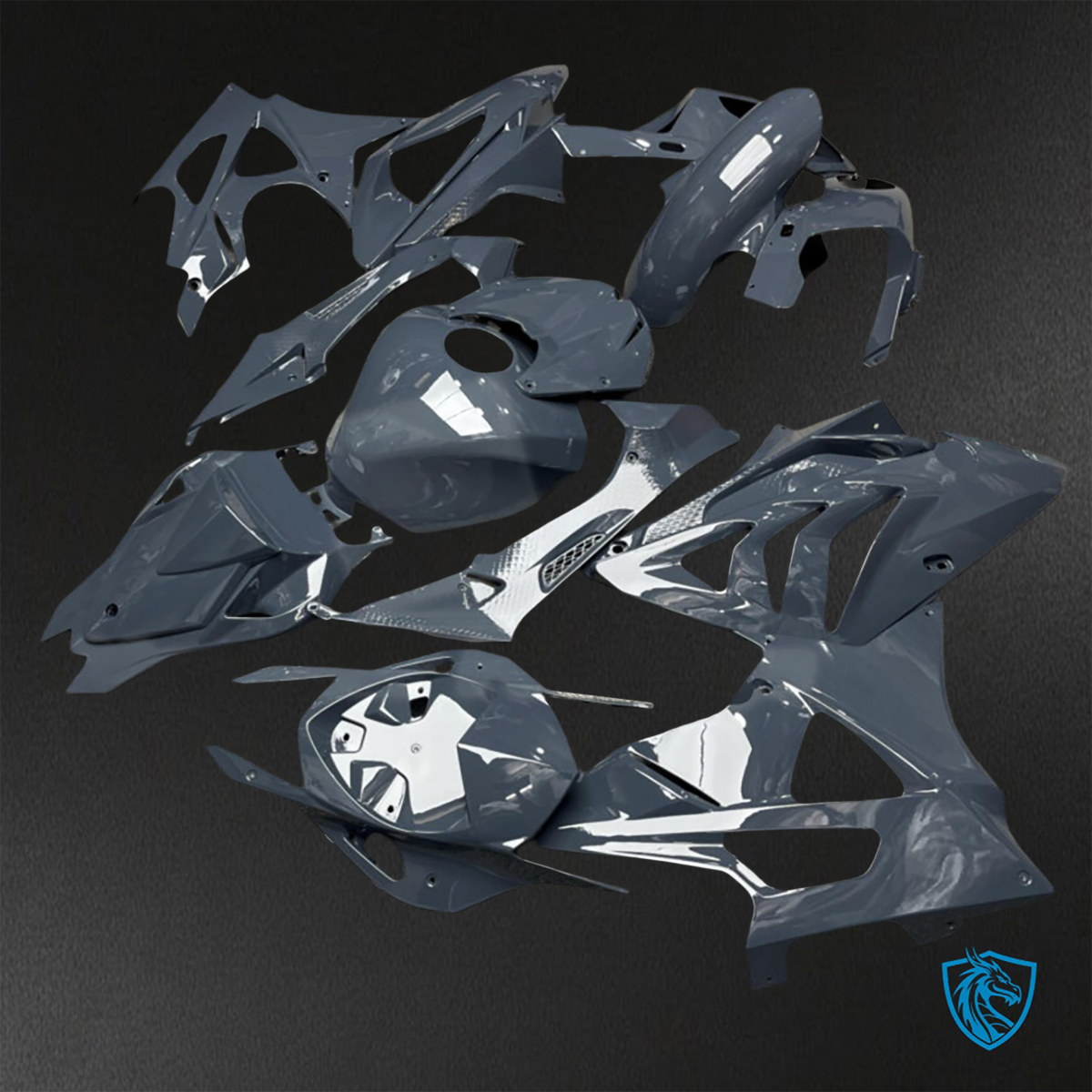 BMW S1000RR (2009-2014) Gloss Nardo Gray ABS Bodywork - Fairings Kit