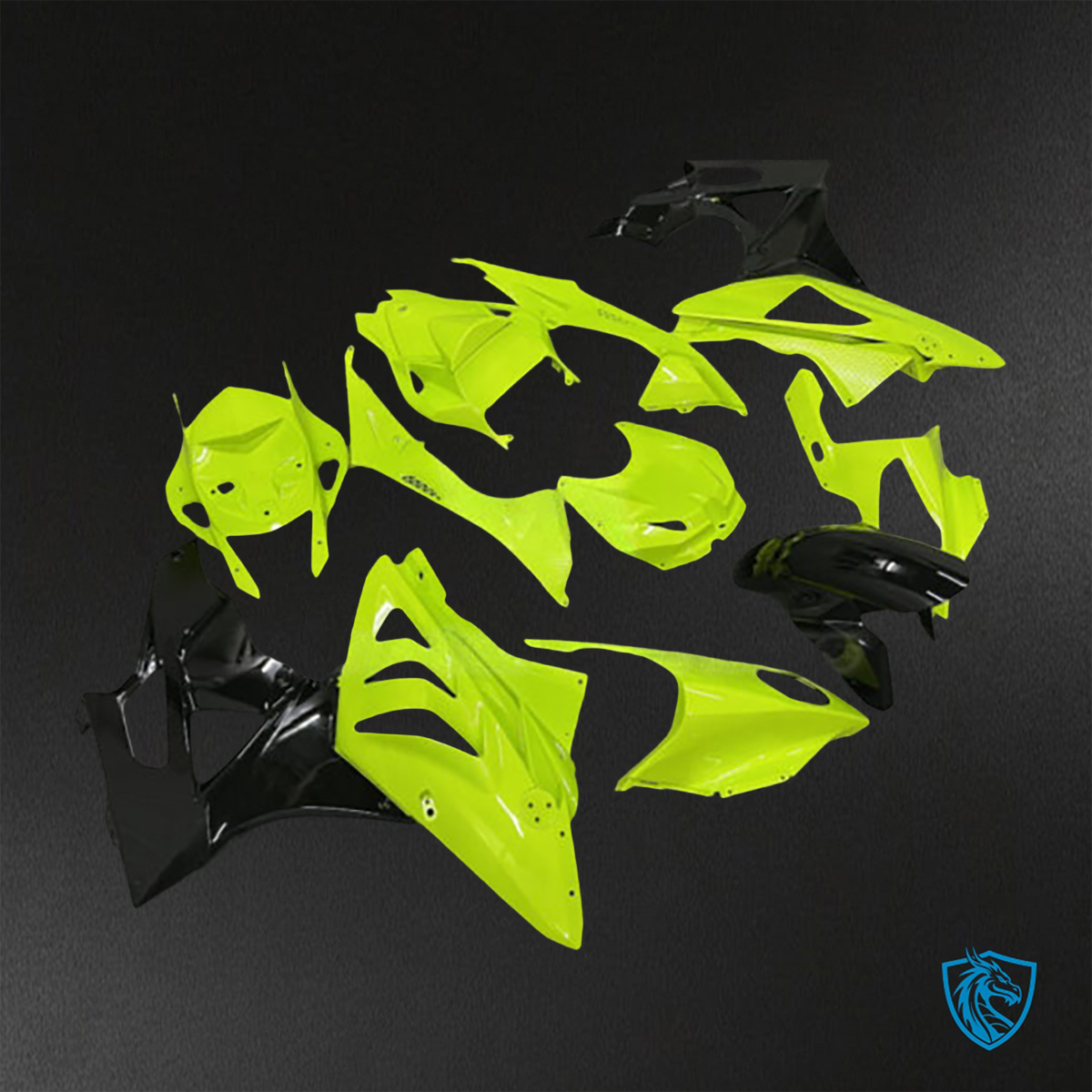 BMW S1000RR (2009-2014) Gloss Green & Black - Replacement Motorcycle Fairings Kit