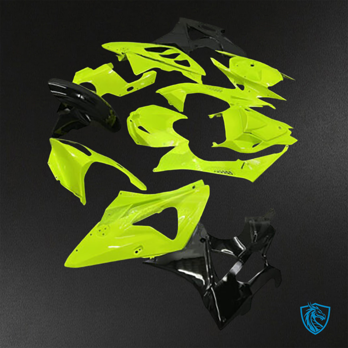 BMW S1000RR (2009-2014) Gloss Green & Black - Replacement Motorcycle Fairings Kit