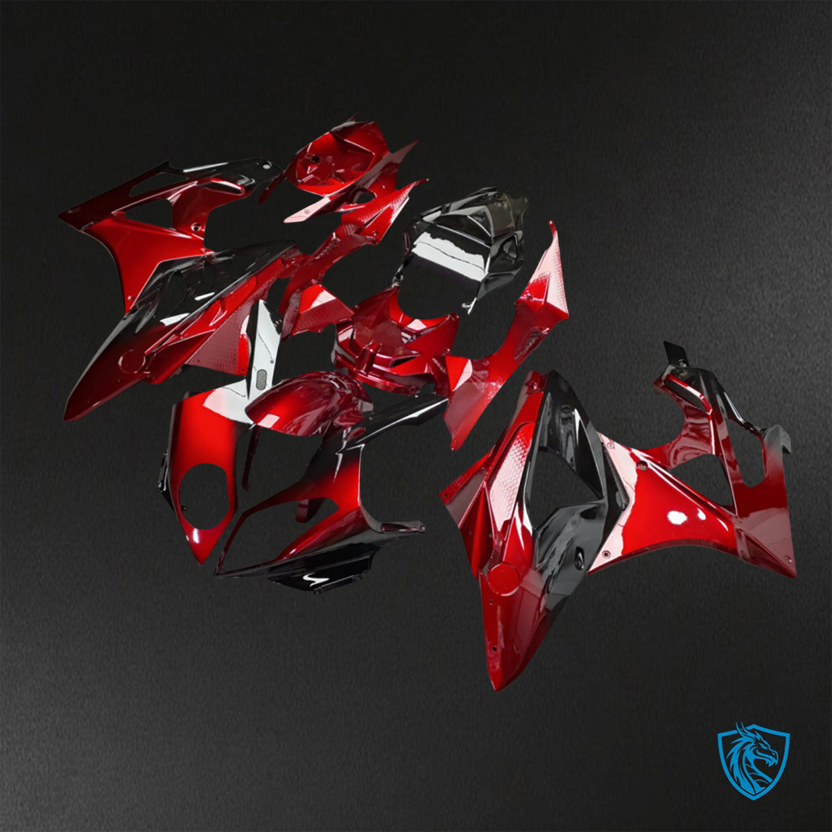 BMW S1000RR (2009-2014) Gloss Red & Black - Custom ABS Fairing Kit