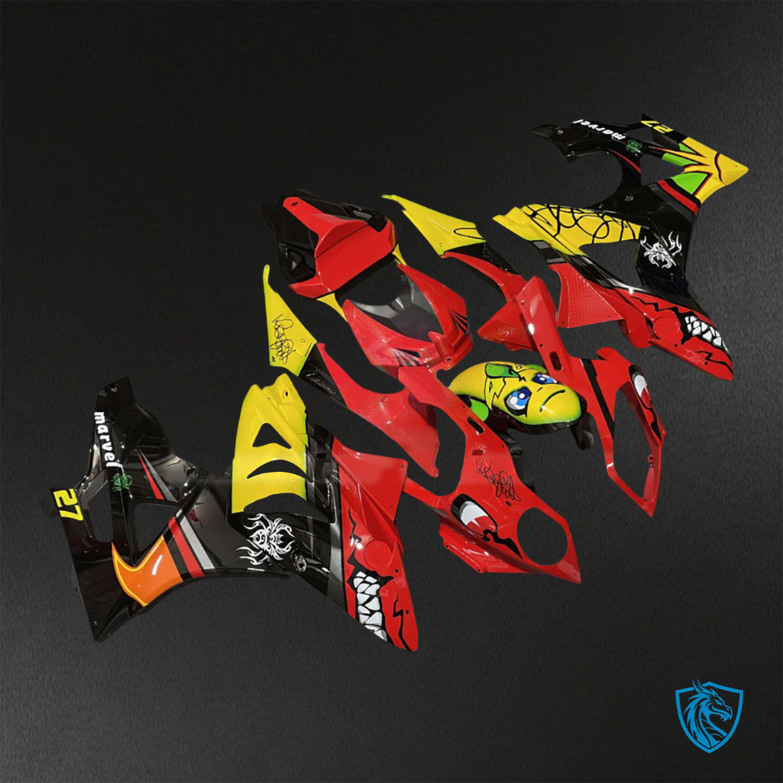 BMW S1000RR (2009-2014) Gloss Red, Black & Yellow ABS Bodywork - Fairings Kit