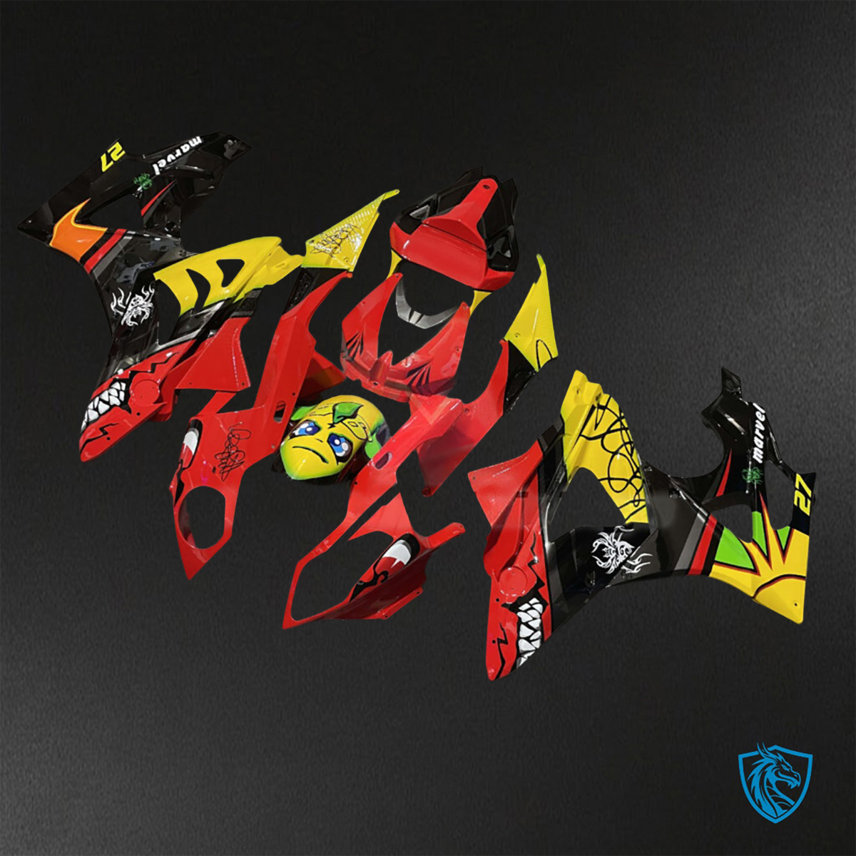 BMW S1000RR (2009-2014) Gloss Red, Black & Yellow ABS Bodywork - Fairings Kit