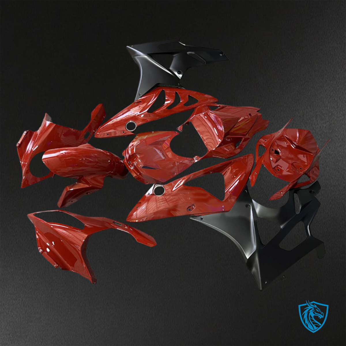 BMW S1000RR (2009-2014) Gloss Red & Black ABS Bodywork - Fairings Kit