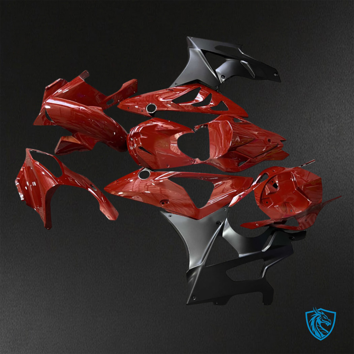 BMW S1000RR (2009-2014) Gloss Red & Black ABS Bodywork - Fairings Kit