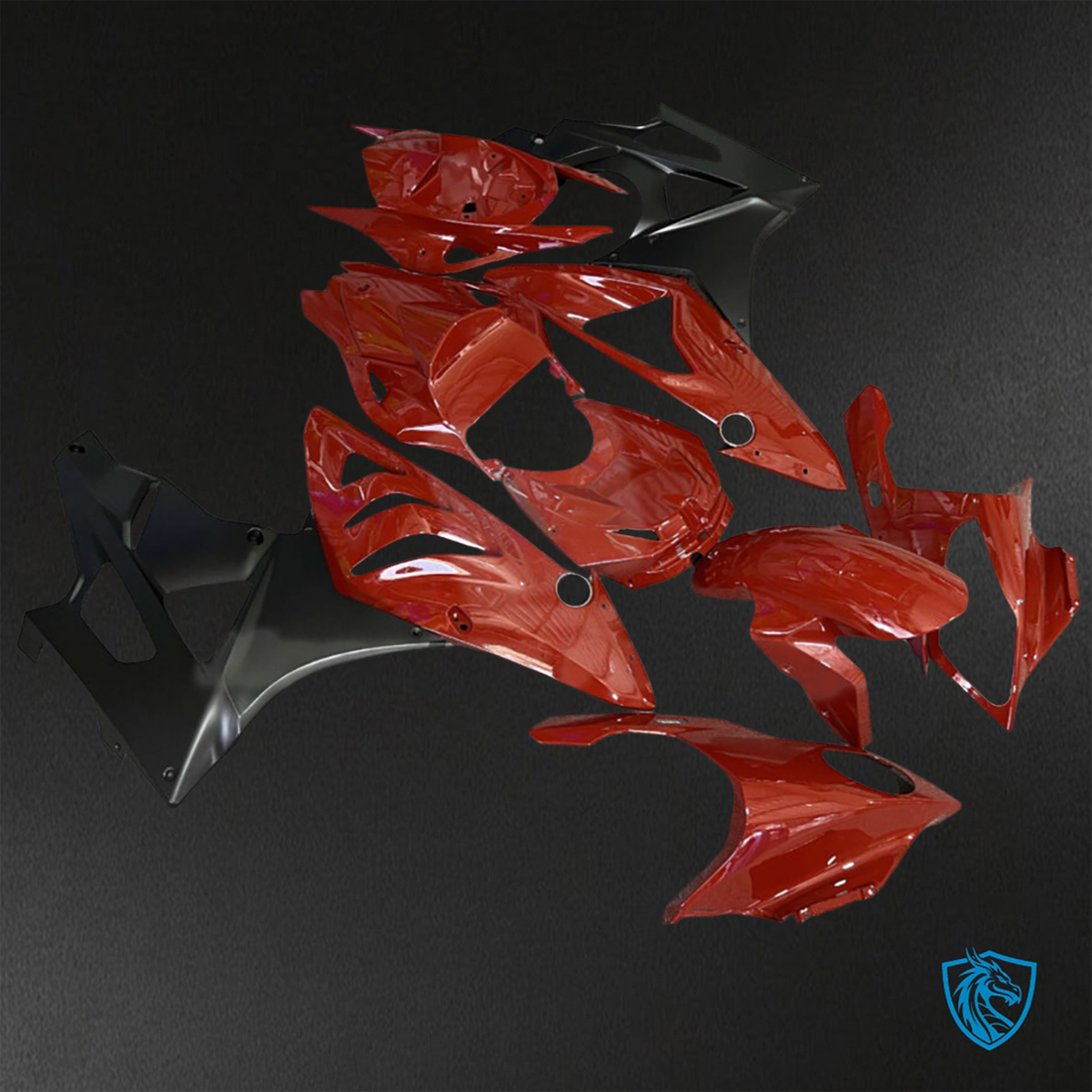 BMW S1000RR (2009-2014) Gloss Red & Black ABS Bodywork - Fairings Kit