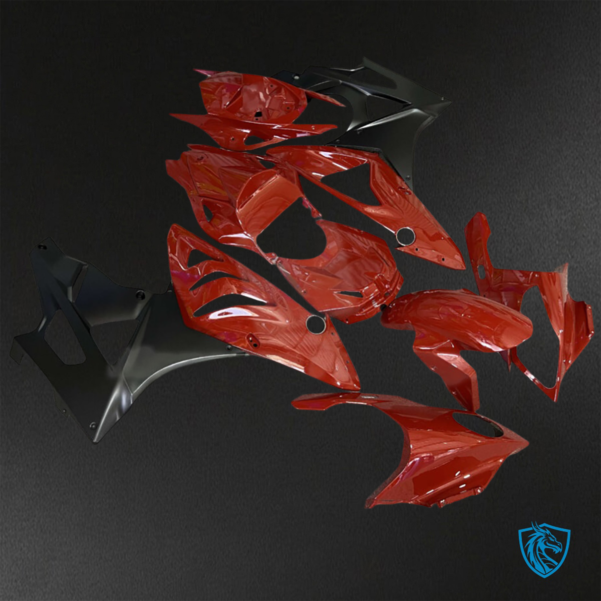BMW S1000RR (2009-2014) Gloss Red & Black ABS Bodywork - Fairings Kit