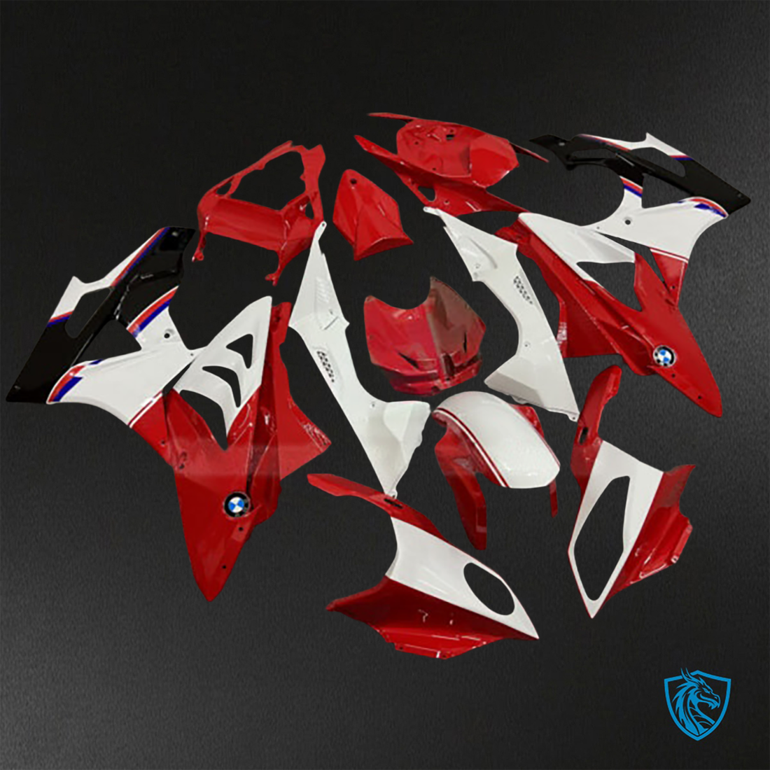 BMW S1000RR (2009-2014) Gloss Red, White & Black - Replacement Motorcycle Fairings Kit