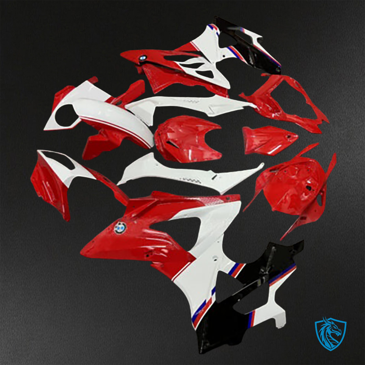 BMW S1000RR (2009-2014) Gloss Red, White & Black - Replacement Motorcycle Fairings Kit