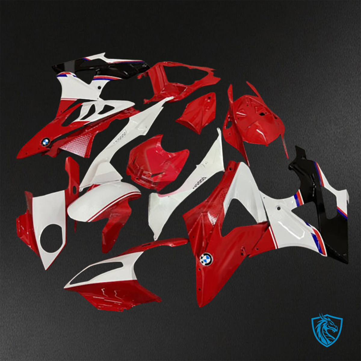 BMW S1000RR (2009-2014) Gloss Red, White & Black - Replacement Motorcycle Fairings Kit