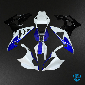 BMW S1000RR (2009-2014) Gloss White, Black & Blue Fairings Kit - Aftermarket ABS Bodywork