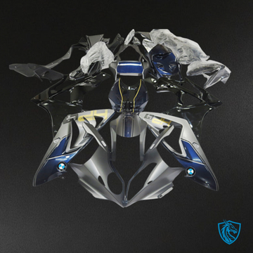 BMW S1000RR (2019-2020) Black, Blue & Silver - Custom ABS Fairing Kit