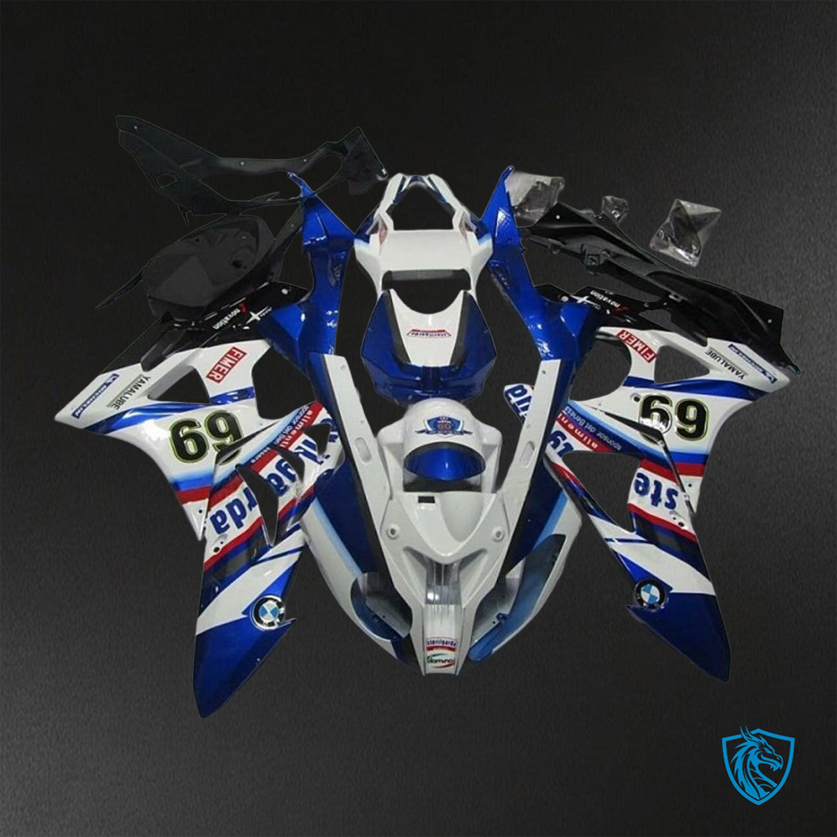 BMW S1000RR HP4 (2009-2014) Blue & White  ABS Bodywork - Fairings Kit